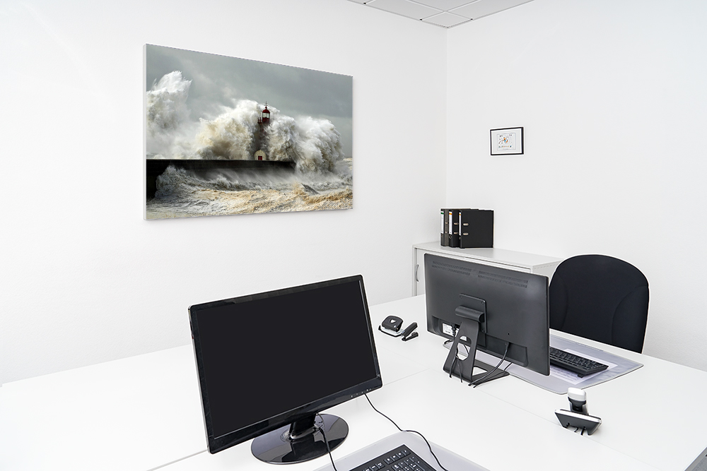 Artikelbild Absorberbild - Ein Leuchttürm im Sturm 50x50x5,5cm