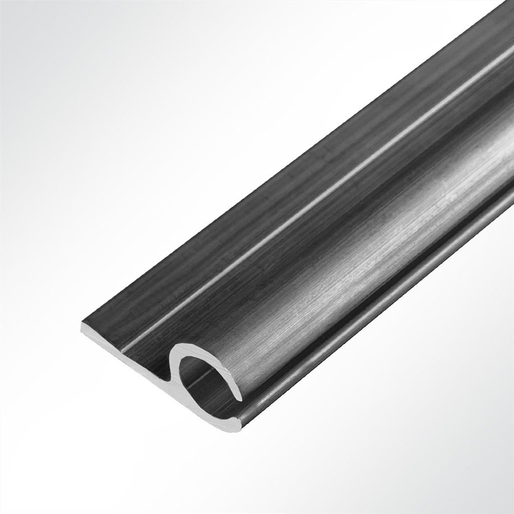Artikelbild Kederschiene Kederleiste Aluminium 0° anthrazit RAL 7016 für 5-9mm Keder Länge 1 Meter