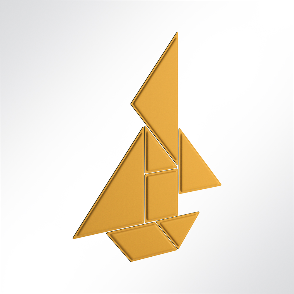 Artikelbild QP Tangram Akustikpaneele Akustikplatten mit Montage-Kit für Wand Gelb 0053