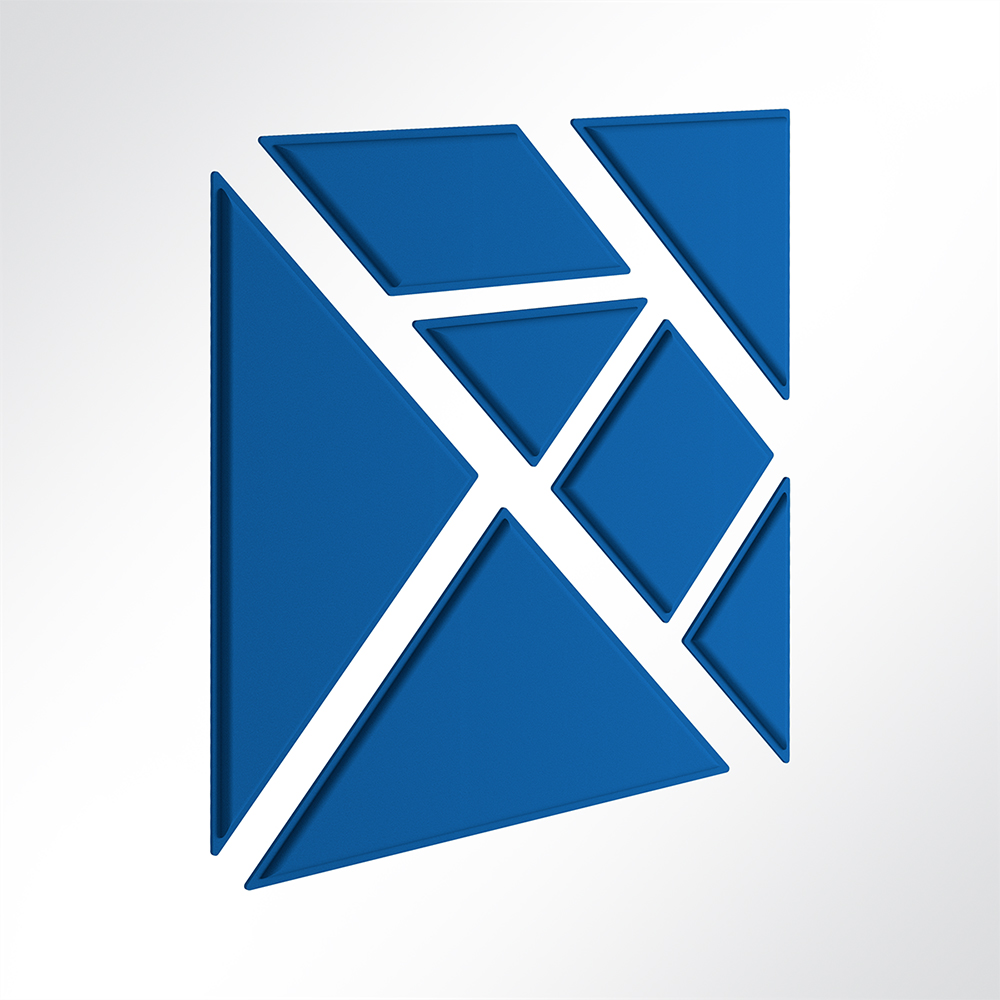 Artikelbild QP Tangram Akustikpaneele Akustikplatten ohne Montage-Kit Blau 0331