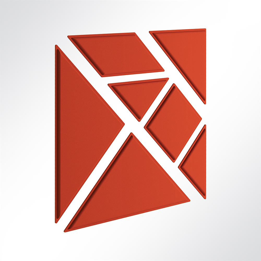 Artikelbild QP Tangram Akustikpaneele Akustikplatten ohne Montage-Kit Orange 0120