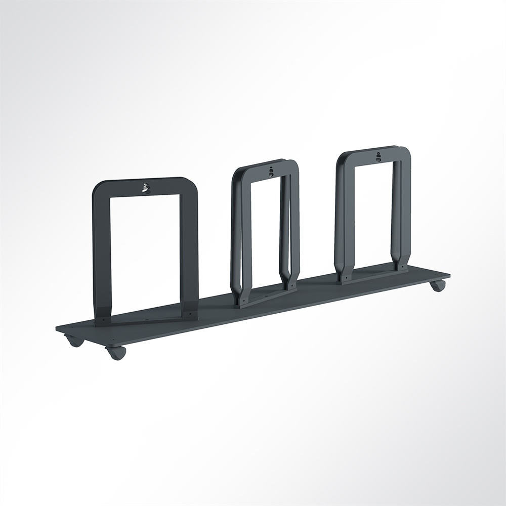 Artikelbild QP Akustikpaneele-Halterung für Triple Paneel mit Rollen Schwarz 7016