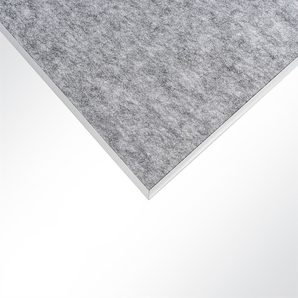 Artikelbild QP Akustikpaneele Schallabsorber Deckensegel mit Alu-Rahmen bluefiber tec based B1 2500g/m² grau 620x625x50mm