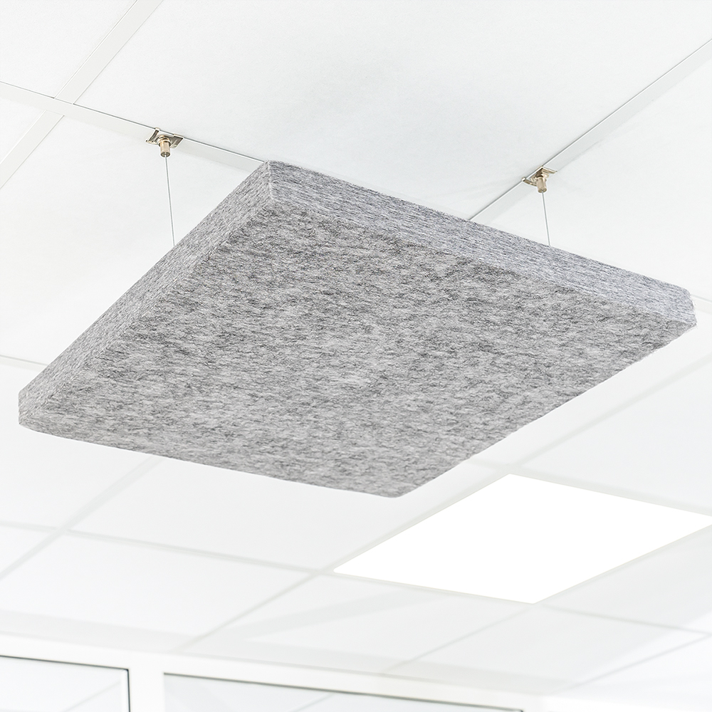 Artikelbild QP Akustikpaneele Schallabsorber Deckensegel bluefiber tec based B1 2500g/m² grau 620x625x50mm