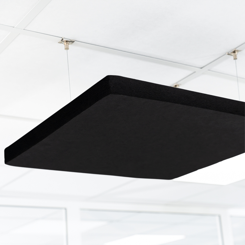 Artikelbild QP Akustikpaneele Schallabsorber Deckensegel bluefiber tec based B1 2500g/m² schwarz 620x625x50mm