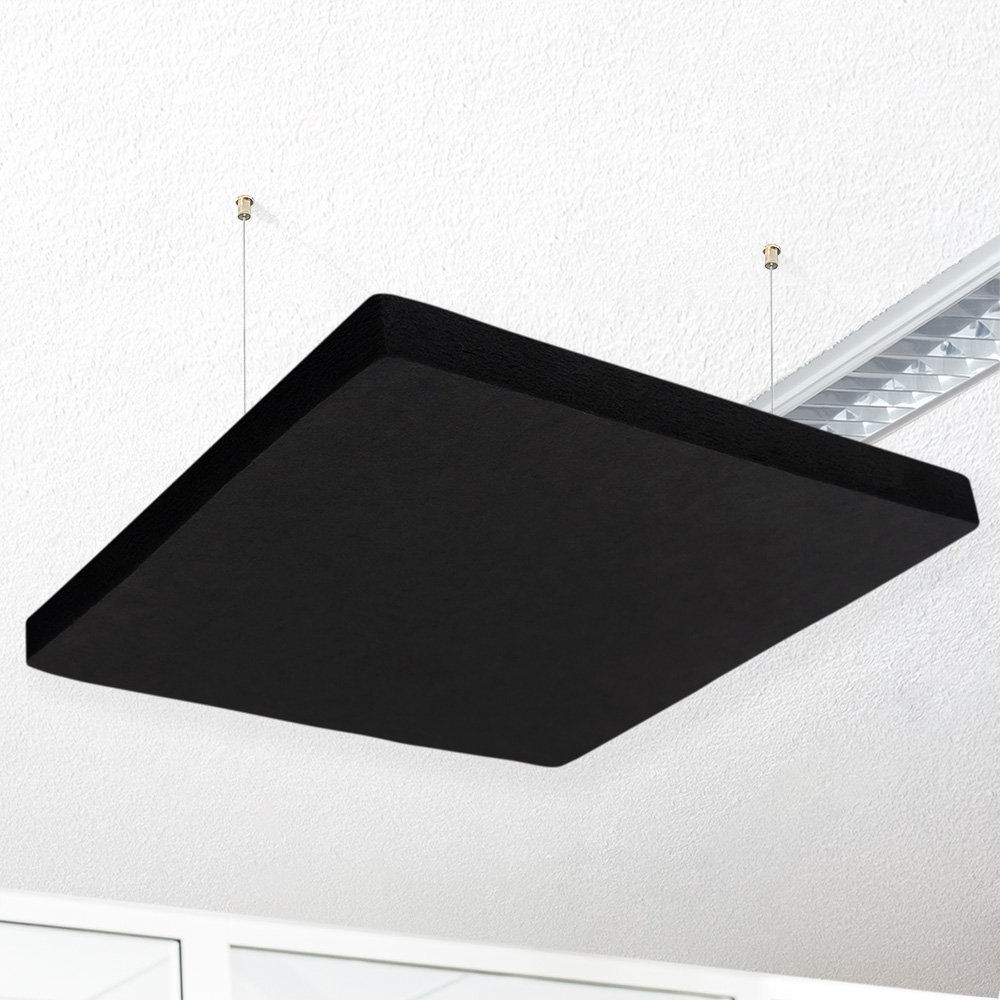 Artikelbild QP Akustikpaneele Schallabsorber Deckensegel bluefiber tec based B1 2500g/m² schwarz 620x625x50mm