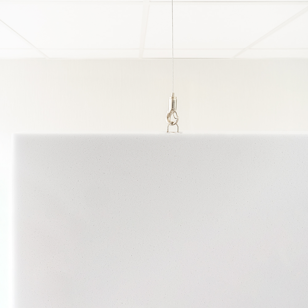 Artikelbild QP Basotect® Schallabsorber 1000x250x50cm Baffel weiß mit Abhängeset Schallschutz Schalldämmung