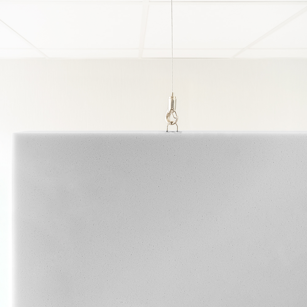 Artikelbild QP Basotect® Schallabsorber 1000x250x50cm Baffel grau mit Abhängeset Schallschutz Schalldämmung