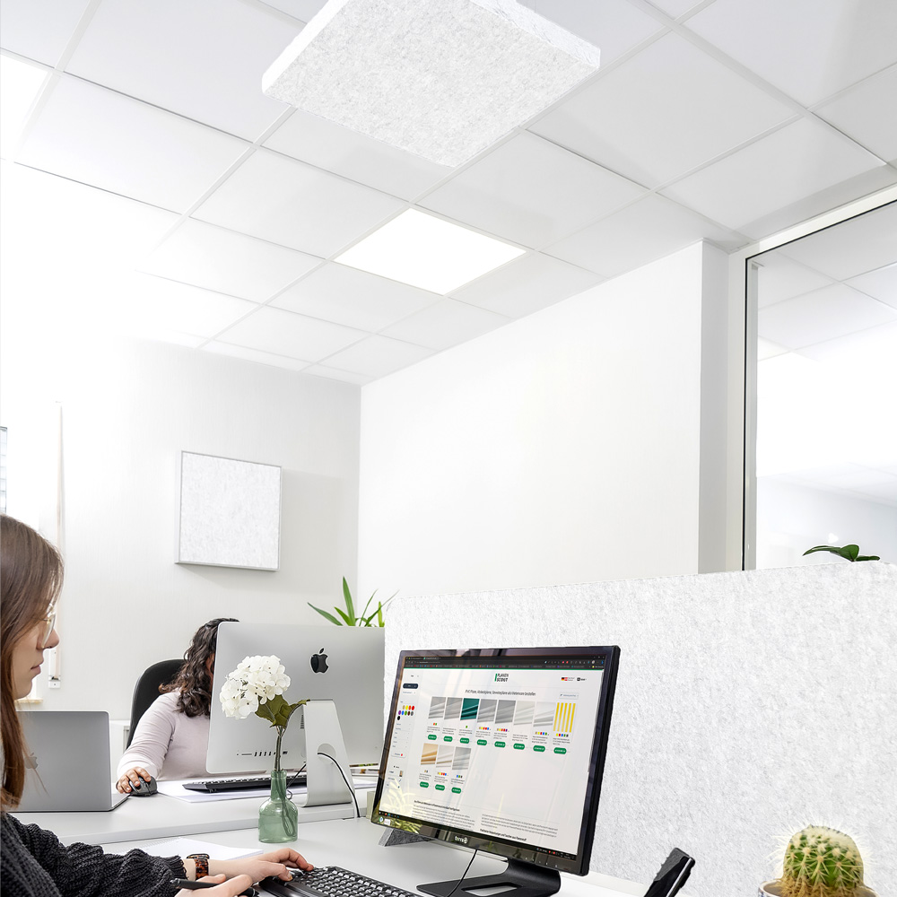 Artikelbild QP Schallabsorber Wand Akustikpaneele bluefiber tec based B1 2500g/m² hellgrau marmor 620x625x50mm