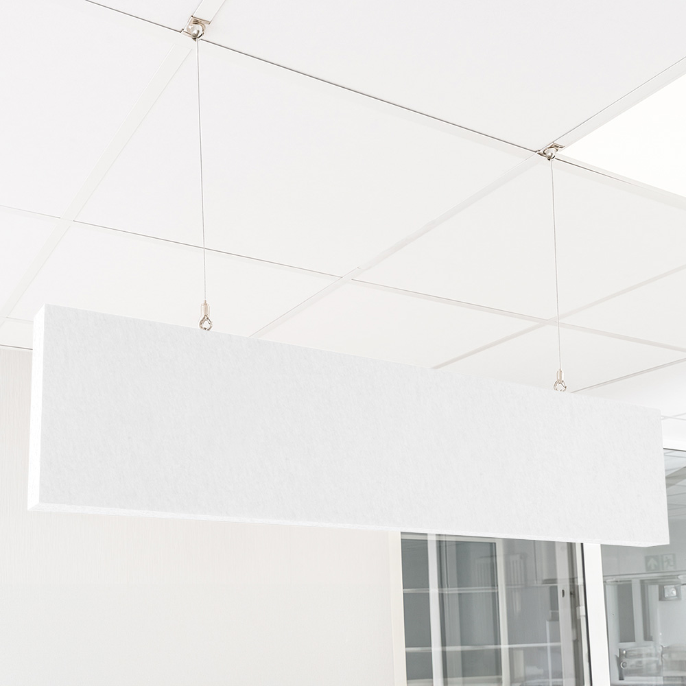 Artikelbild QP Akustik Baffeln PET Vlies 2500g/m² inkl. Abhängeset weiß 250x620x50mm weiß