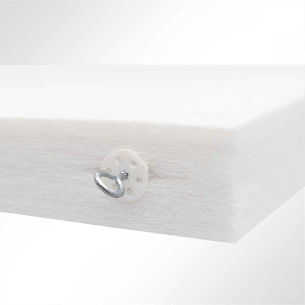 Artikelbild QP Akustik Baffeln PET Vlies 2500g/m² inkl. Abhängeset weiß 250x620x50mm weiß