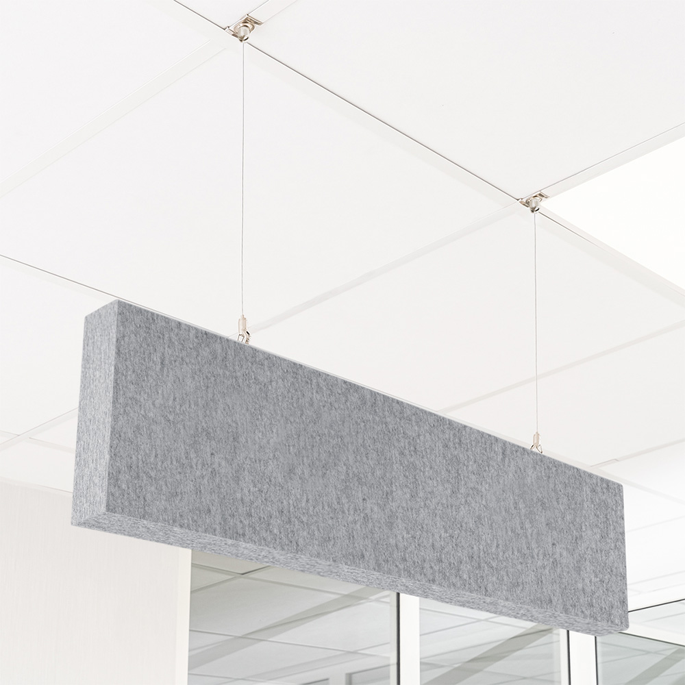 Artikelbild QP Akustik Baffeln PET Vlies 2500g/m² inkl. Abhängeset grau 250x620x50mm grau