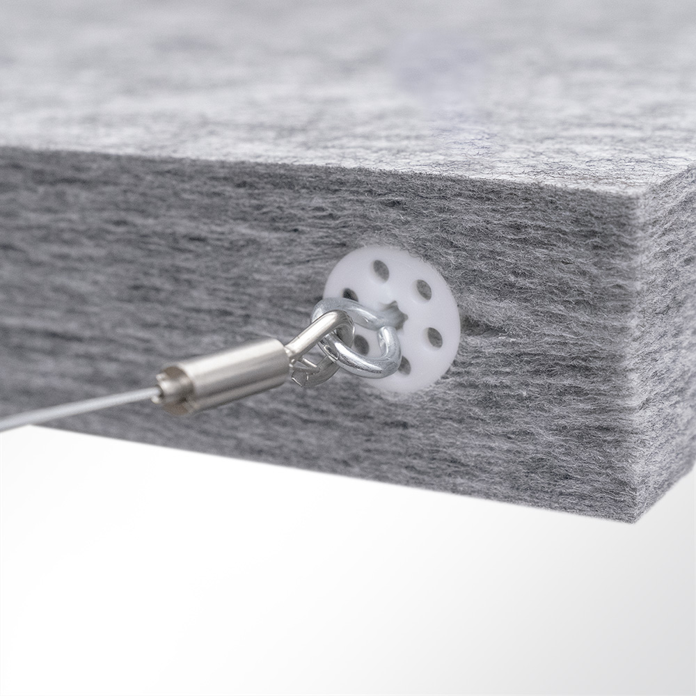 Artikelbild QP Akustik Baffeln PET Vlies 2500g/m² inkl. Abhängeset grau 250x620x50mm grau