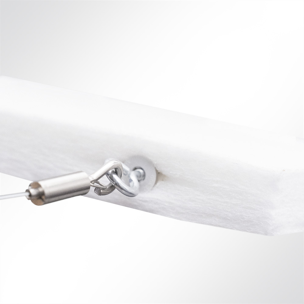 Artikelbild QP Akustik Baffeln PET Vlies 1250g/m² inkl. Abhängeset weiß 250x620x25mm weiß