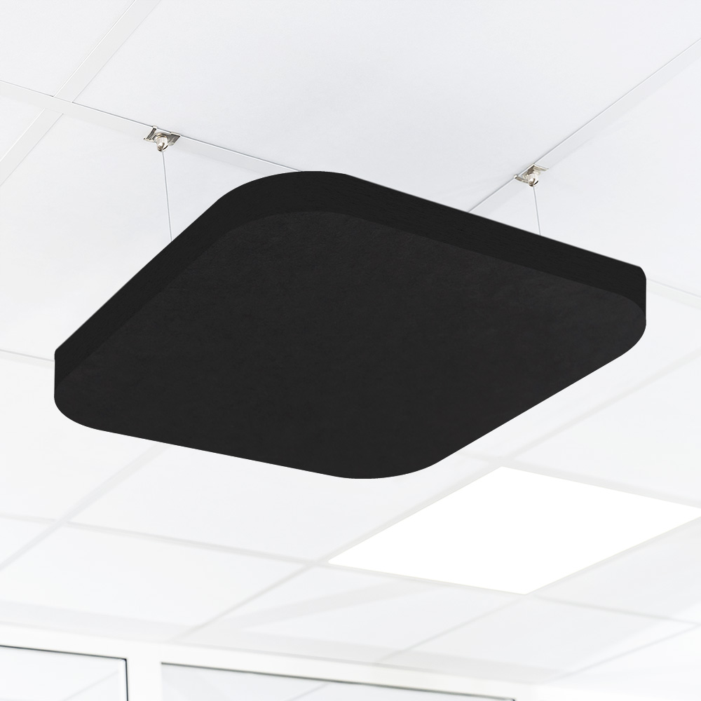 Artikelbild QP Akustikpaneele Deckensegel runde Ecken B1 2500g/m² schwarz 620x625mm