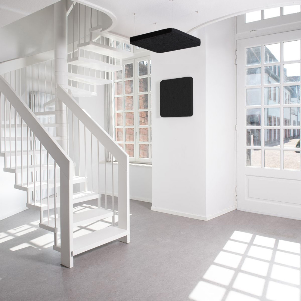 Artikelbild QP Akustikpaneele Deckensegel runde Ecken B1 2500g/m² schwarz 620x625mm