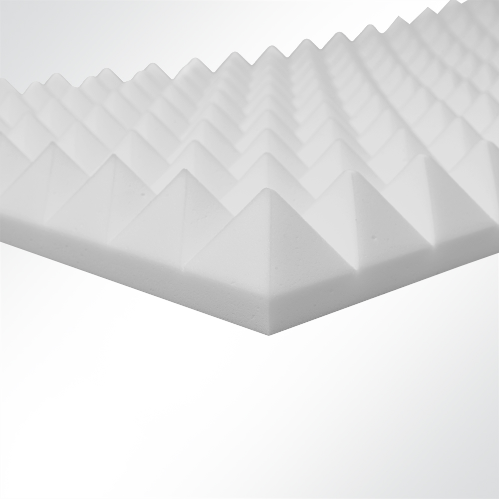 Artikelbild Basotect® Pyramidenschaum Noppenschaum hellgrau 1000x500x30mm Schallabsorber Schallschutz Schalldämmung für Wand und Decke