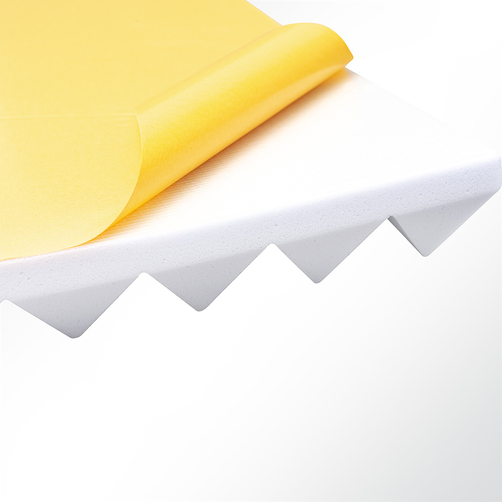 Artikelbild Basotect® Pyramidenschaum Noppenschaum weiß selbstklebend 1000x500x30mm Schallabsorber Schallschutz Schalldämmung