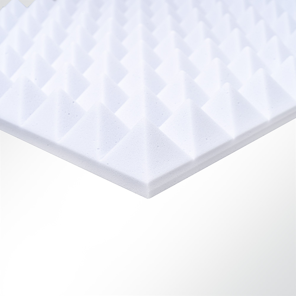 Artikelbild Basotect® Pyramidenschaum Noppenschaum weiß selbstklebend 1000x500x30mm Schallabsorber Schallschutz Schalldämmung
