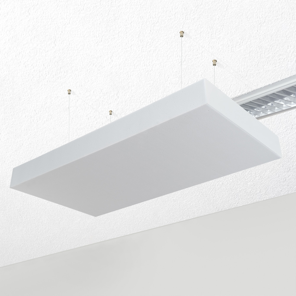 Artikelbild QP Schallabsorber Basotect® Paneel 100x50x10cm mit Abhängeset hellgrau