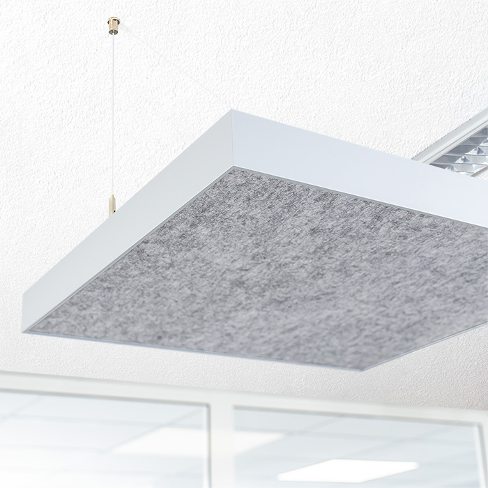 QP Akustik Deckensegel Akustikpaneele Schallabsorber Decke mit Rahmen B1 grau