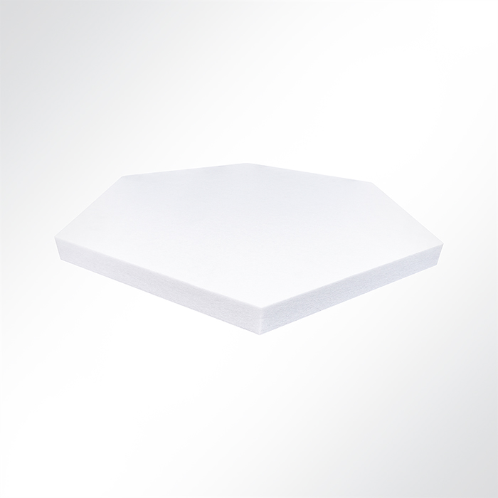 QP Schallabsorber-Sechseck rund aus 100% recyclebarem PET in weiß