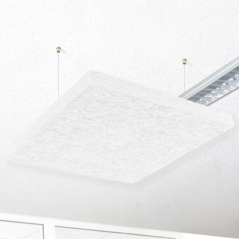 QP Akustik Deckensegel Akustikpaneele Schallabsorber Decke B1 hellgrau marmor