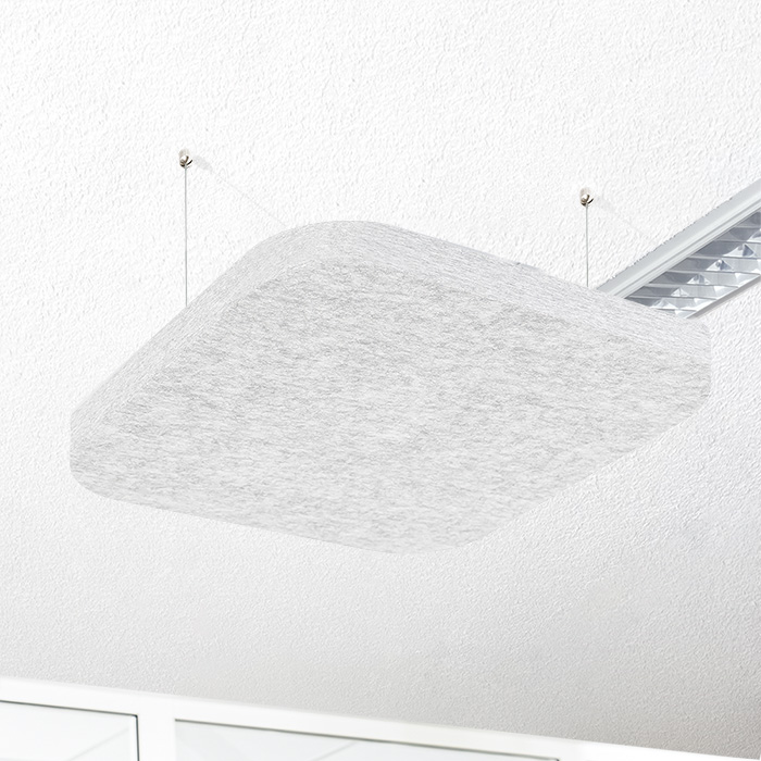 QP Akustikpaneele Deckensegel runde Ecken bluefiber tec based B1 2500g/m² hellgrau