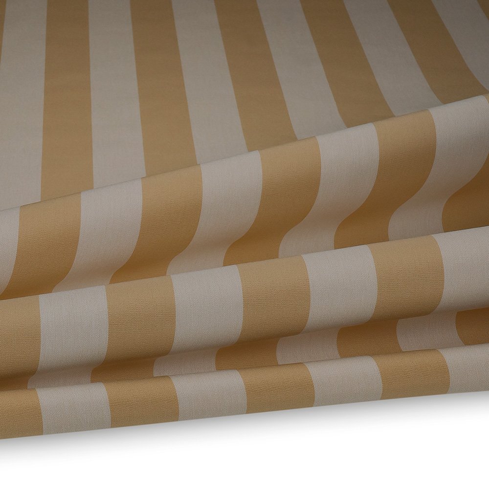 Artikelbild Outdoor Polsterstoff Streifen 5cm für Gartenmöbel, Kissen Breite 160cm 240g/m² Weiss/Beige