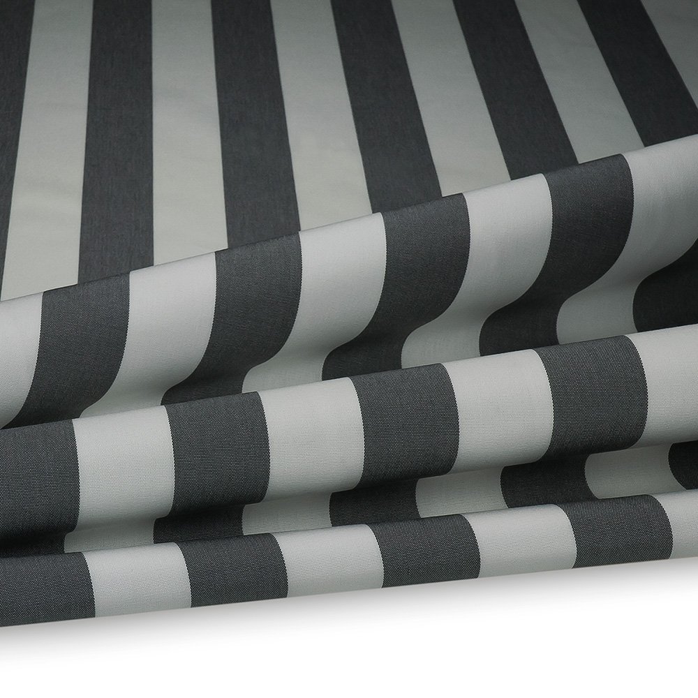 Artikelbild Outdoor Polsterstoff Streifen 5cm für Gartenmöbel, Kissen Breite 160cm 240g/m² Weiss/Grau