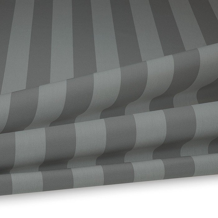 Outdoor Polsterstoff Streifen 5cm für Gartenmöbel, Kissen Breite 160cm 240g/m² Weiss/Grau