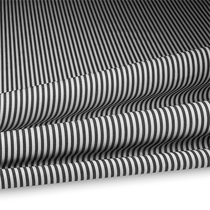 Outdoor Polsterstoff Streifen 5mm für Gartenmöbel, Kissen Breite 160cm 240g/m² Weiss/Schwarz