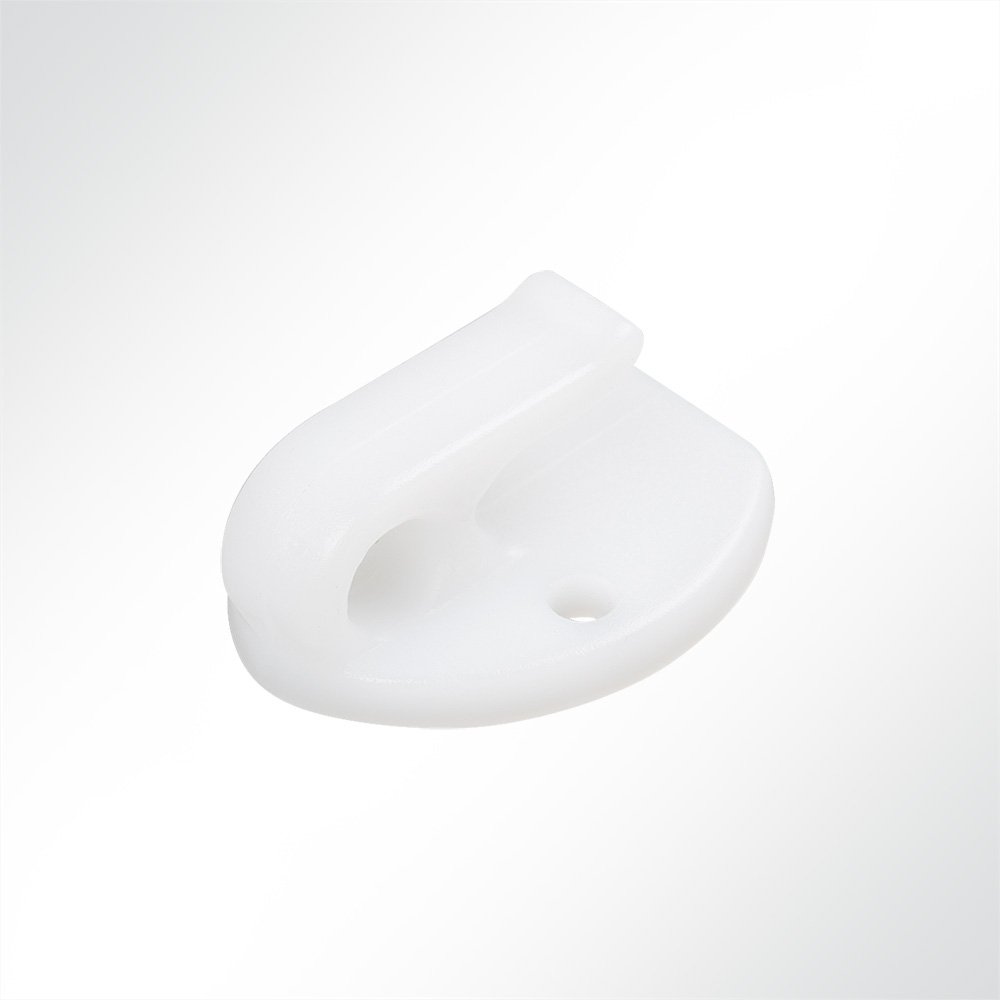 Artikelbild Zweiloch Kunststoff Ringhaken für Ø 4-9mm Seil weiß