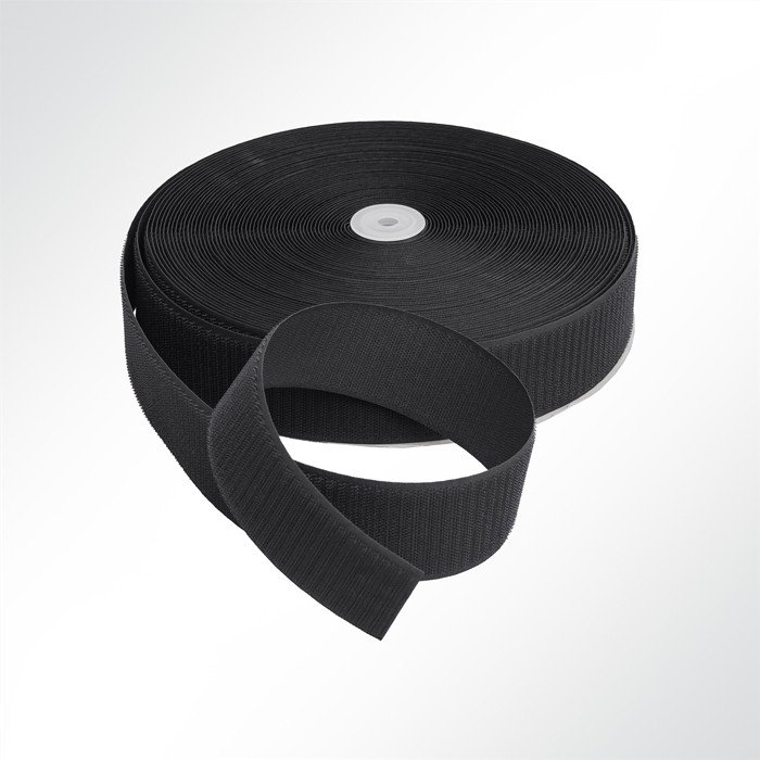 Hakenband schwarz zum Hochfrequenzschweißen – Klettband, 20–100 mm breit