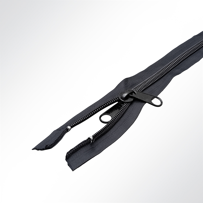 Spiralreißverschluss zum Nähen Spiralbreite 10mm mit Doppelschieber schwarz